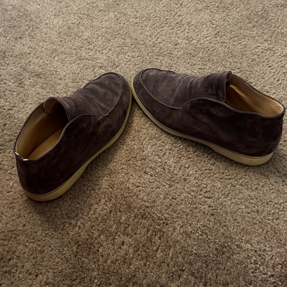 Loro Piana Dark Brown Suede Loafers